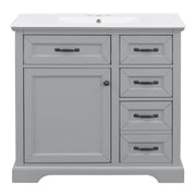 36" Bathroom Vanity With Sink, 2 Tip-Out Drawers, Soft Close Hinges - R&R Furniture Gallery (Fountain Valley, CA)