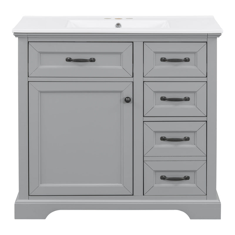 36" Bathroom Vanity With Sink, 2 Tip-Out Drawers, Soft Close Hinges - R&R Furniture Gallery (Fountain Valley, CA)