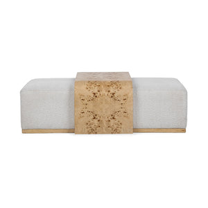 Kenan - Rectangle Ottoman Coffee Table - Creamy Ivory - R&R Furniture Gallery (Fountain Valley, CA)