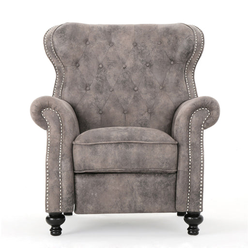 Accented Push Back Recliner Chair With Rolled Arms, Enjoy Cocooning Comfort - R&R Furniture Gallery (Fountain Valley, CA)