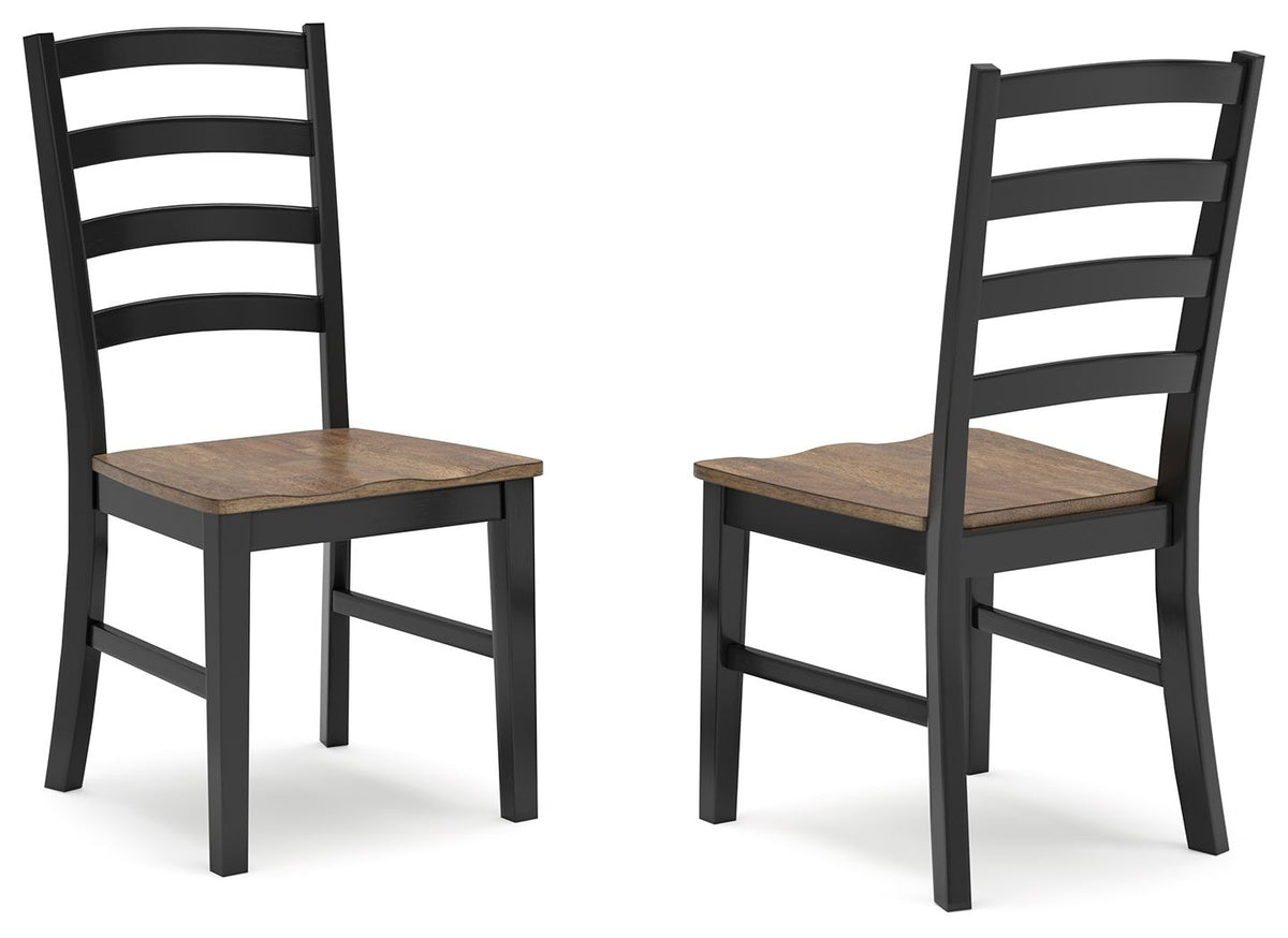 Wildenauer - Dining Room Side Chair (Set of 2) - Brown / Black - R&R Furniture Gallery (Fountain Valley, CA)