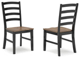 Wildenauer - Dining Room Side Chair (Set of 2) - Brown / Black - R&R Furniture Gallery (Fountain Valley, CA)
