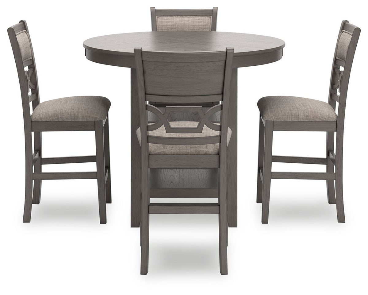 Wrenning - Drm Counter Table Set (Set of 5) - Gray - R&R Furniture Gallery (Fountain Valley, CA)