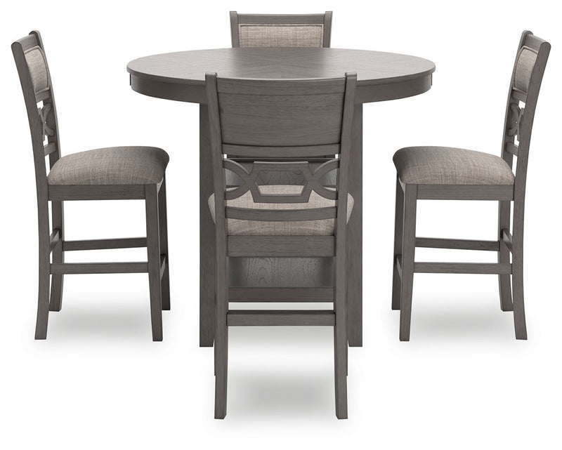 Wrenning - Drm Counter Table Set (Set of 5) - Gray - R&R Furniture Gallery (Fountain Valley, CA)