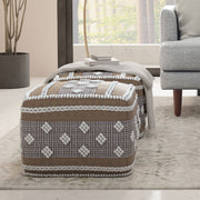 Mapleton - Outdoor / Indoor Pouf - Beige Gray / White - R&R Furniture Gallery (Fountain Valley, CA)