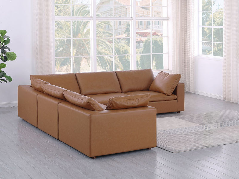 1100 - 5-Piece L-Shaped Sectional (Top-Grain Italian Leather)
