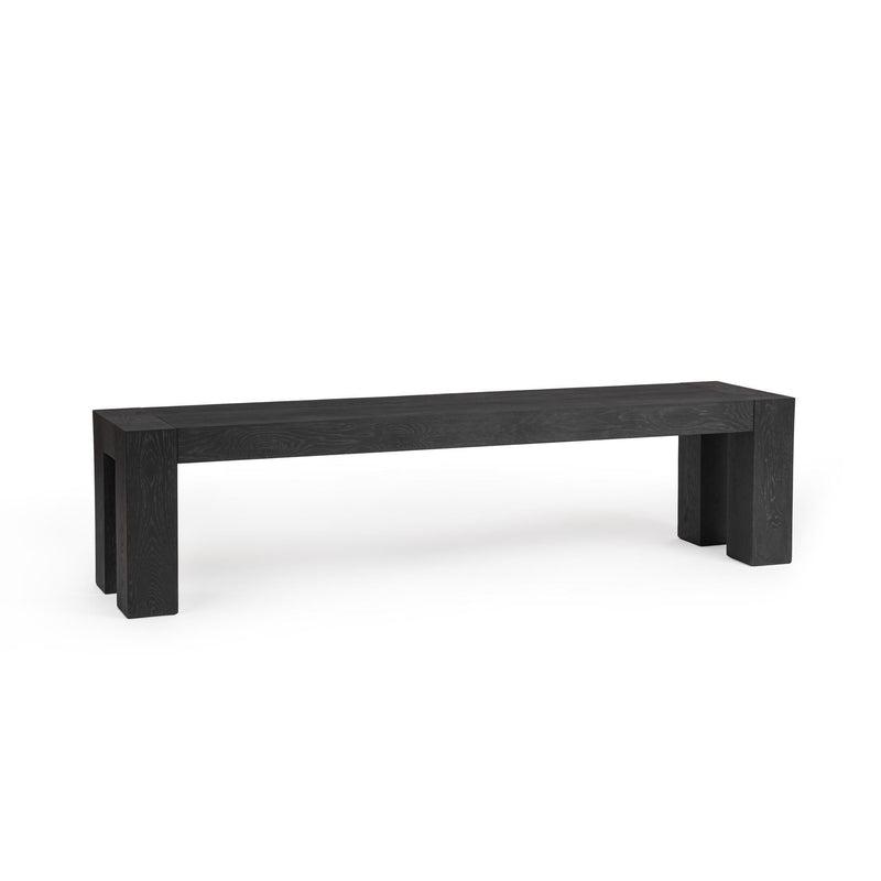 Classic Home Bristol dining bench with wooden seat and sturdy metal legs, ideal for kitchen or dining room seating.