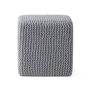 Chabani - Indoor Modern Knitted Fabric Cube Pouf Ottoman - Light Gray - R&R Furniture Gallery (Fountain Valley, CA)