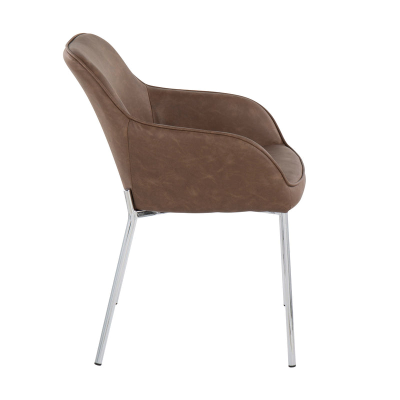 Set of two Lumi Source Daniella contemporary modern dining chairs with sleek design and upholstered seats.