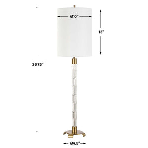 York - Crystal Buffet Lamp - Brass