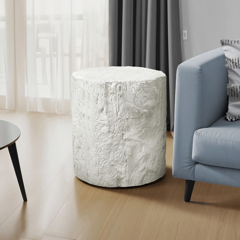 Contemporary round accent table by 8th Street, suitable for indoor or outdoor use, with a sleek modern design and smooth surface.
