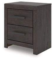 Prendonea - Two Drawer Night Stand - Charcoal - R&R Furniture Gallery (Fountain Valley, CA)