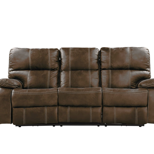 Reclining Sofa With USB Charging, Pocket Coil Seating, And Hidden Storage - Brown - R&R Furniture Gallery (Fountain Valley, CA)