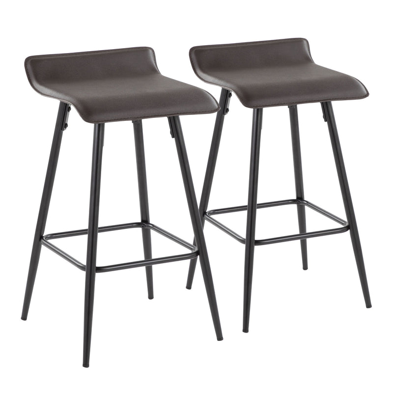 Set of two Lumi Source Ale contemporary fixed height counter stools with sleek modern design, perfect for kitchen or bar seating.