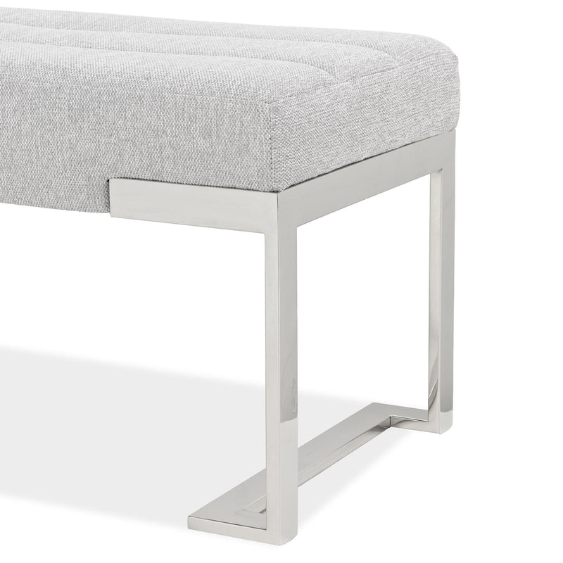 Signature Beds & Benches - Tulip Accent Bench - Gray / Chrome - R&R Furniture Gallery (Fountain Valley, CA)