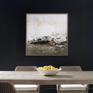 The Other Side - Framed Abstract Art - Black / Brown / Gray / Green / Orange / White / Yellow