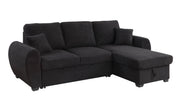 Veronica - Reversible Sleeper Sectional Sofa With Storage Chaise - Black - R&R Furniture Gallery (Fountain Valley, CA)
