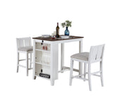 Graham - 3 Piece Small Space Counter Height Dining Table With Shelves And 2 Chairs (Set of 3) - R&R Furniture Gallery (Fountain Valley, CA)