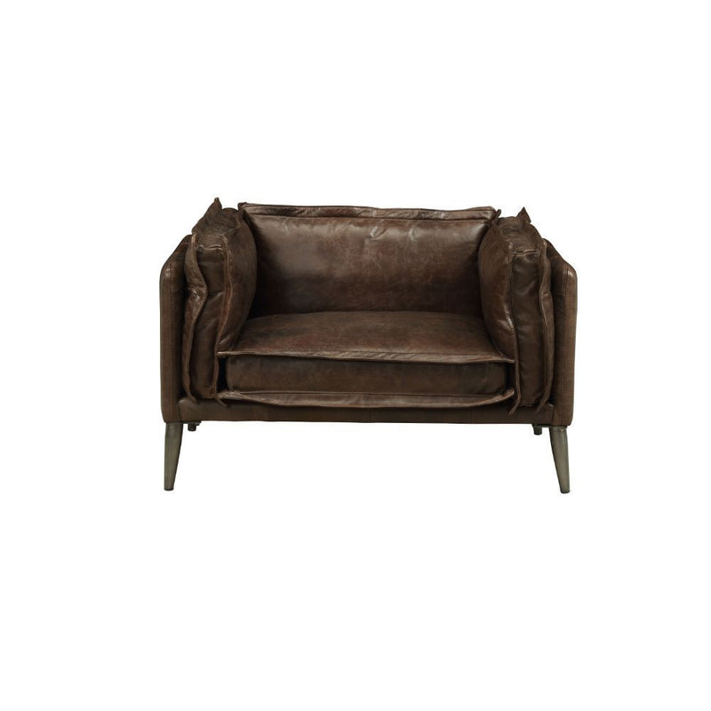Porchester - Chair - Distress Chocolate Top Grain Leather - R&R Furniture Gallery (Fountain Valley, CA)