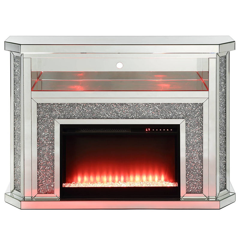 Noralie - 51" Fireplace With LED - Mirrored & Faux Diamonds - R&R Furniture Gallery (Fountain Valley, CA)