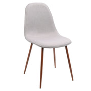 Lumi Source Pebble Mid Century Modern dining chair set of 2 with smooth curved seats and wooden legs, stylish for contemporary dining spaces.
