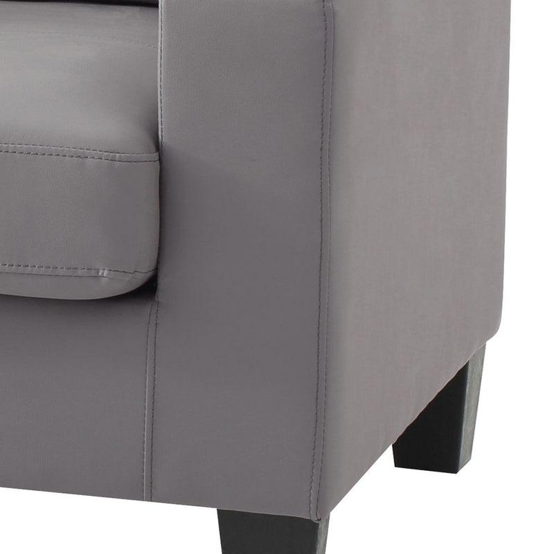 Gray modern stationary sofa by Glory Furniture with sleek design and plush cushions in a contemporary living room setting.