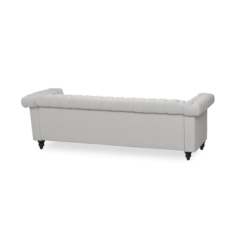 Noble House Chesterfield style 3-seater sofa with deep button tufting and classic stationary design in rich upholstery.