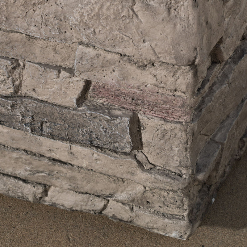 Classic Design Square Fire Pit With Top And 40, 000 Btu Heat Output - Stone Gray - R&R Furniture Gallery (Fountain Valley, CA)