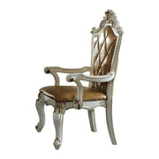 Picardy - Arm Chair (Set of 2) - Butterscotch Synthetic Leather & Antique Pearl - R&R Furniture Gallery (Fountain Valley, CA)