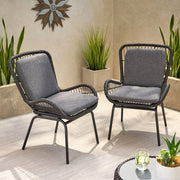 Outdoor Wicker Club Chair With Cushions (Set of 2) - R&R Furniture Gallery (Fountain Valley, CA)