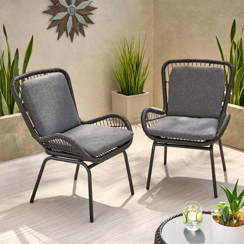 Outdoor Wicker Club Chair With Cushions (Set of 2) - R&R Furniture Gallery (Fountain Valley, CA)
