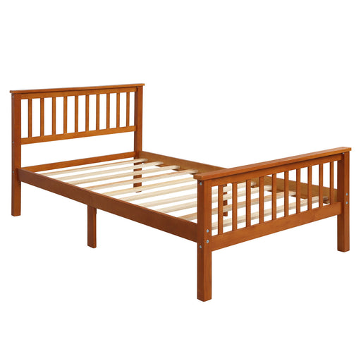 DreamHaus platform bed with a padded headboard and matching footboard, showcasing a modern bedroom design.