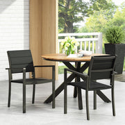Baird - Outdoor Mesh And Aluminum Dining Chairs - Black - R&R Furniture Gallery (Fountain Valley, CA)