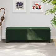 Noble House upholstered storage ottoman bench with cushioned top and wooden legs, ideal for living room or entryway seating and storage.