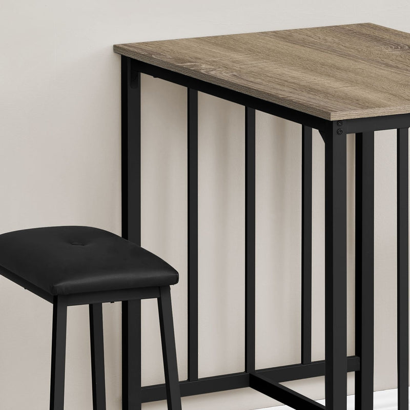Modern 3-piece counter height dining set by 8th Street with rectangular table and matching chairs, ideal for small dining spaces.