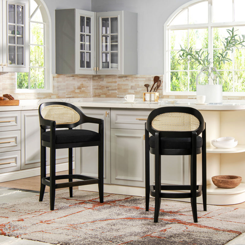 Americana - Mid-Century Modern Cane Back Counter Stool - R&R Furniture Gallery (Fountain Valley, CA)