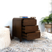 Lionel - Nightstand 3 Drawer Bed Side Table - Brown - R&R Furniture Gallery (Fountain Valley, CA)