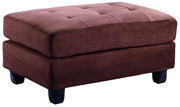 Contemporary upholstered ottoman by Glory Furniture featuring a chic, modern design with soft fabric and sturdy wooden legs.