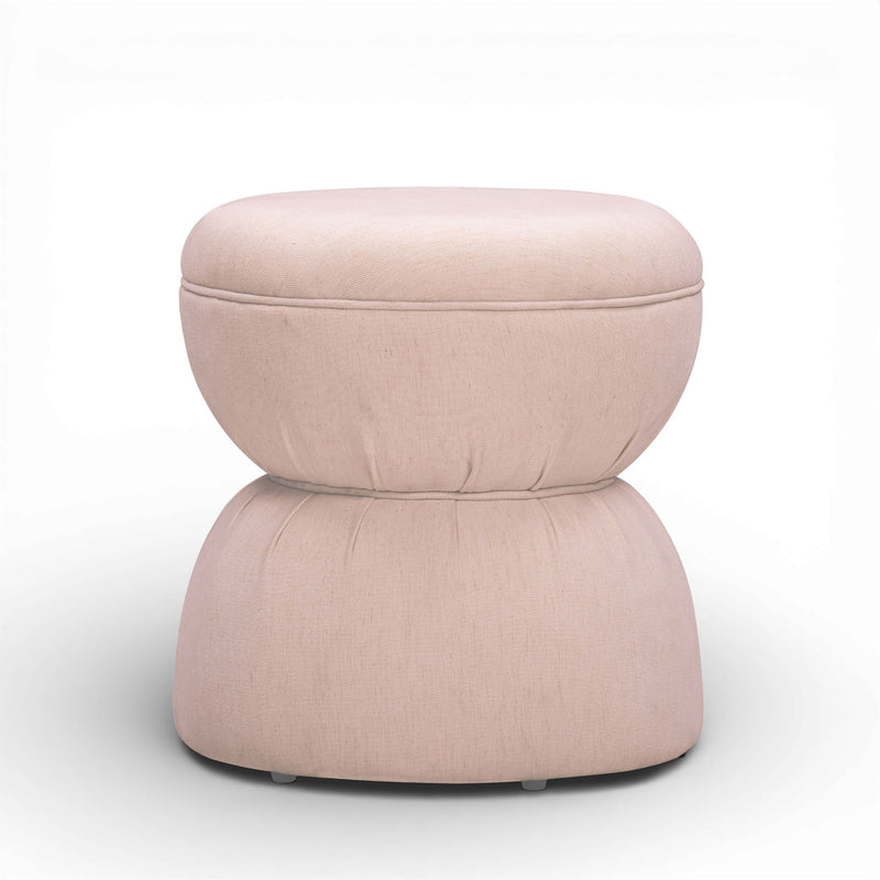 Tomlin TOV Furniture gaming ruched ottoman with upholstered fabric, featuring a stylish, padded design perfect for modern gaming spaces.