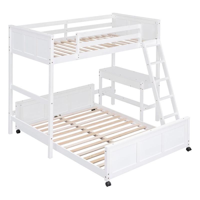 Full Over Full Bunk Bed With Desk - R&R Furniture Gallery (Fountain Valley, CA)