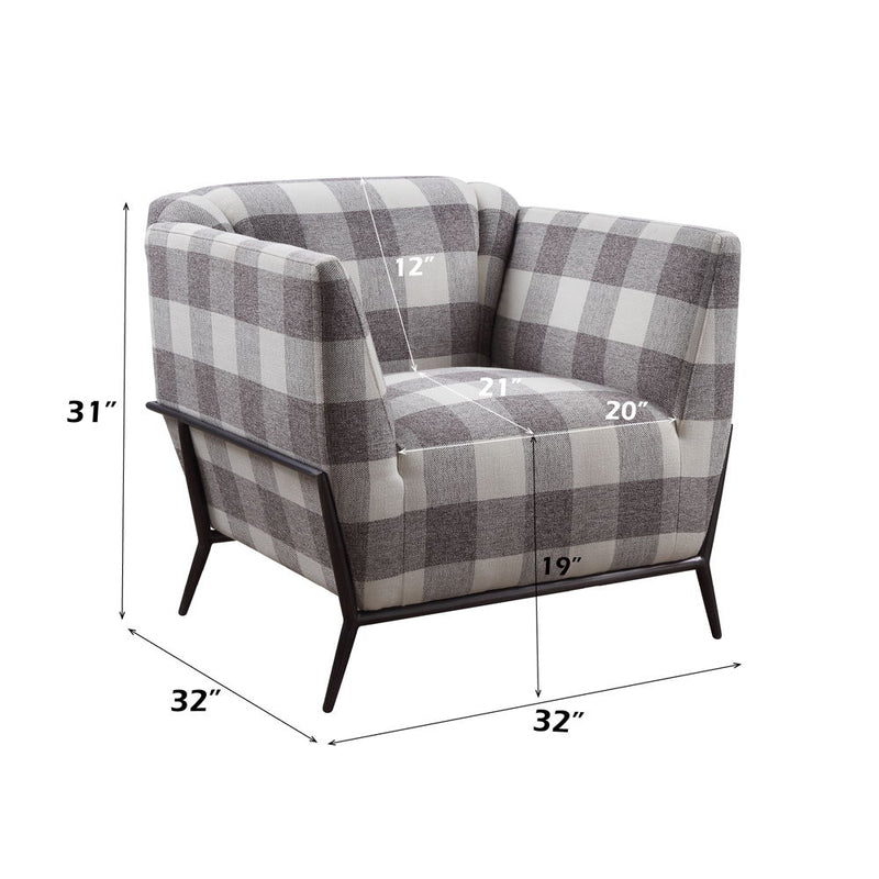 Niamey II - Accent Chair - Pattern Fabric & Metal Frame Black - R&R Furniture Gallery (Fountain Valley, CA)