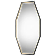 Gold octagon wall mirror by Uttermost featuring a sleek, modern design perfect for contemporary living spaces.