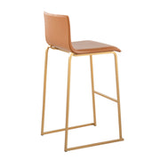 Set of two Lumi Source Mara contemporary upholstered barstools with padded seats and sleek design for modern kitchens or bars.