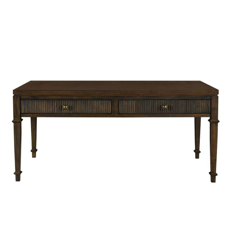 Fluted - 2 Drawer Coffee Table - Brown - R&R Furniture Gallery (Fountain Valley, CA)