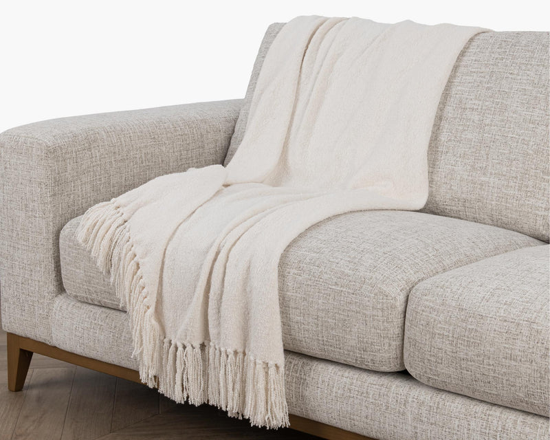 Throws - 50" x 70" TC Aria Boucle Throw - Ivory - R&R Furniture Gallery (Fountain Valley, CA)