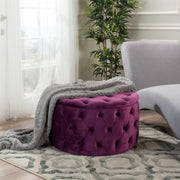Noble House Modern Glam upholstered ottoman with tufted fabric and sleek design, perfect for contemporary living spaces.