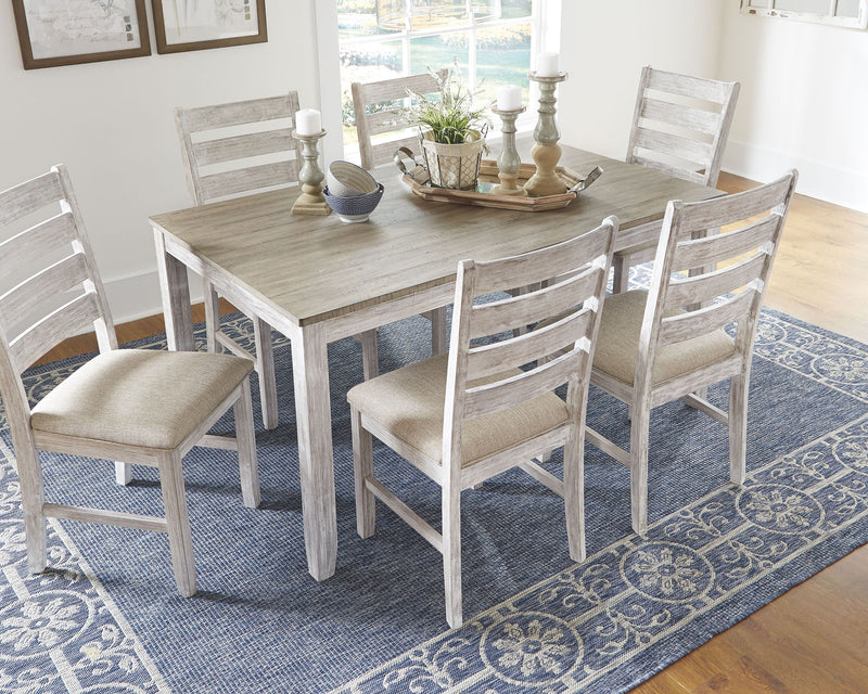 Skempton - Dining Room Table Set (Set of 7) - White - R&R Furniture Gallery (Fountain Valley, CA)