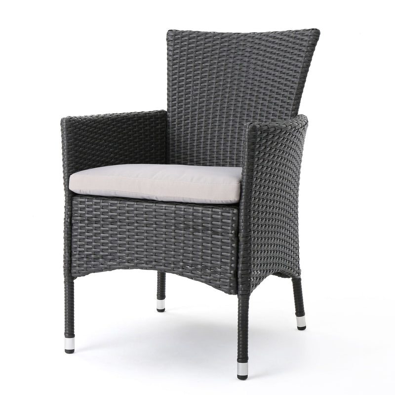 Dimensional Outdoor Dining Chair With Cushion Seat And Iron Frame (Set of 2) - R&R Furniture Gallery (Fountain Valley, CA)
