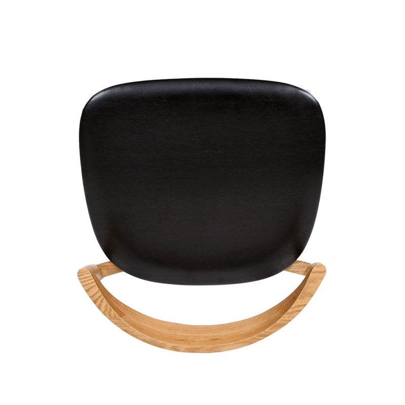 Raven - Stacking Sculpted Oak Dining Chair - Warm Natural Brown / Black - R&R Furniture Gallery (Fountain Valley, CA)