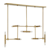 Uttermost 14 Light Modern Linear Pendant in gold with sleek linear design, suspended from a minimal fixture, ideal for contemporary lighting.